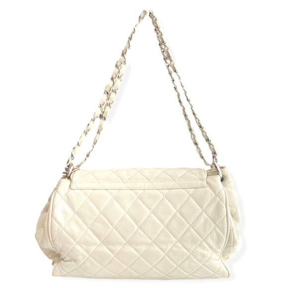 Chanel Caviar Skin Shoulder Bag Decacoco Cream Silver Metal Fittings - Picture 2 of 5